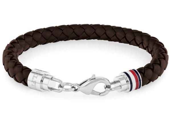 Tommy Hilfiger Elegáns férfi karkötő barna bőrből 2790546