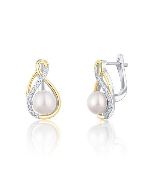 JwL Luxury Pearls Elegáns bicolor fülbevaló valódi gyöngyökkel JL0721