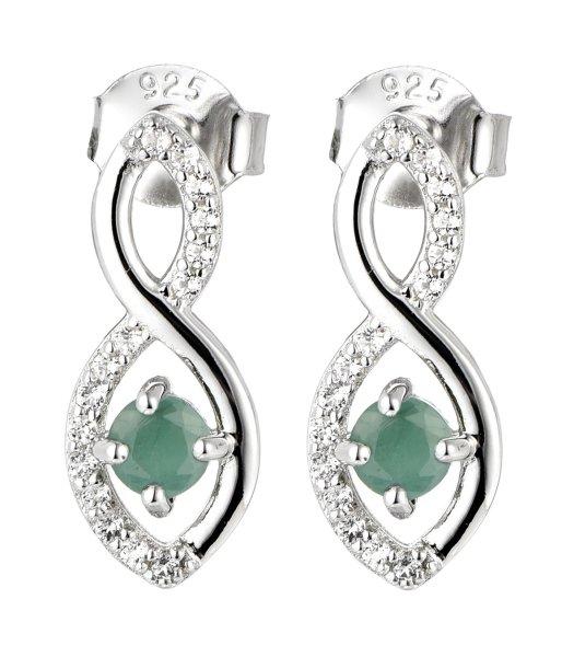 Brilio Silver Csillogó ezüst lógó fülbevaló smaragddal Precious Stone
SE09089D