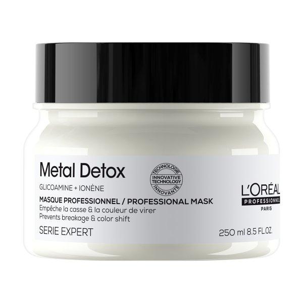 L'Oréal Professionnel Maszk festett és sérült hajra, a haj fényéért,
hosszantartó színért, gazdag textúráért Serie Expert Metal Detox
(Professional Mask) 150 ml