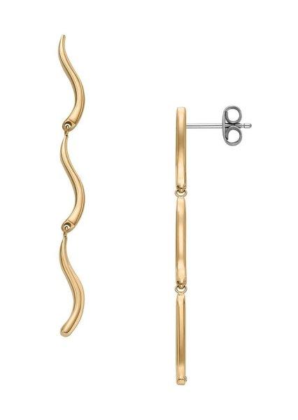 Skagen Modern aranyozott lógó fülbevaló Wave SKJ1784710