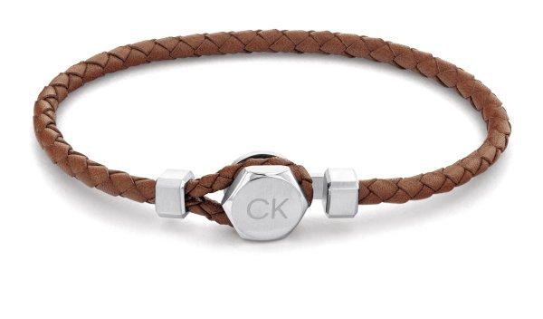 Calvin Klein Elegáns bőr karkötő Latch 35000262