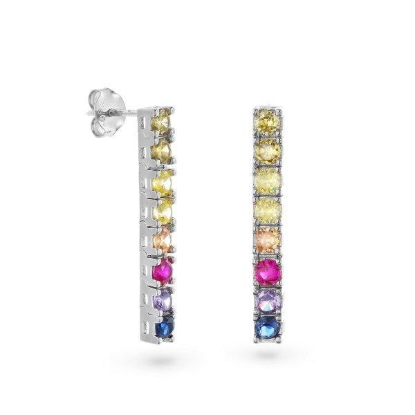 AGAIN Jewelry Játékos lógó fülbevaló színes cirkónium kövekkel AJNS0041