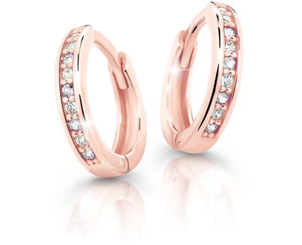 Cutie Jewellery Bájos rózsaszín arany karika fülbevaló C3342-80-X-4 fehér