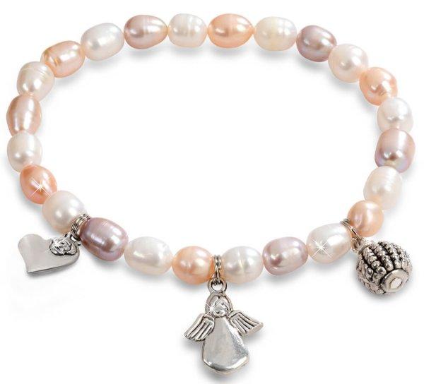 JwL Luxury Pearls Gyengéd karkötő igazgyöngyből, díszekkel JL0295