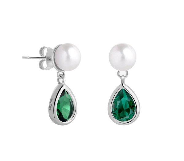 Preciosa Elegáns ezüst fülbevaló igazgyönggyel Pure Pearl 5337 66