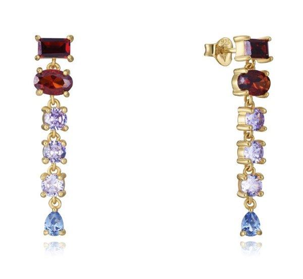 Viceroy Trendy aranyozott fülbevaló cirkónium kövekkel Elegant 9100E100-39