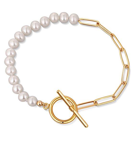 JwL Luxury Pearls Trendi aranyozott karkötő valódi folyami gyöngyökkel
JL0789