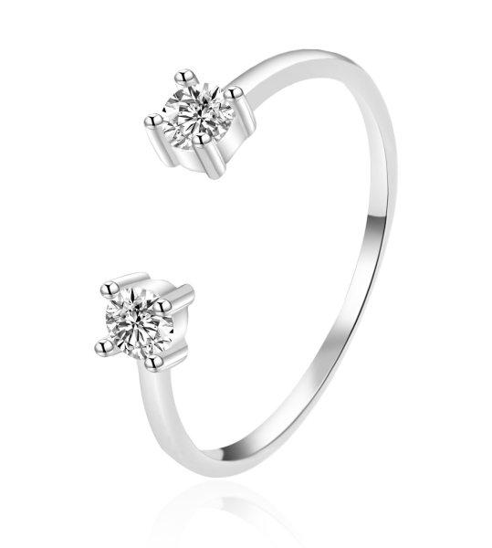 Agato Nyitott ezüst gyűrű cirkónium kövekkel AGT-R20W 62 mm