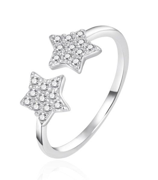 Agato Nyitott ezüst gyűrű Csillagok cirkónium kövekkel AGT-R11W 62 mm