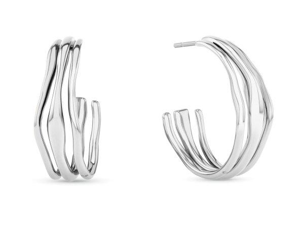 Calvin Klein Acél félkör alakú fülbevaló CK Wavy 35000720