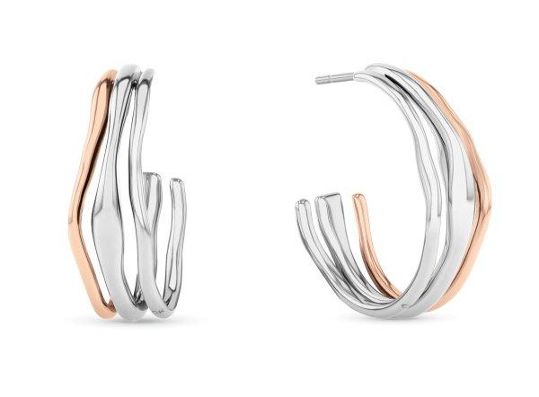 Calvin Klein Félkör alakú bicolor acél fülbevaló CK Wavy 35000650