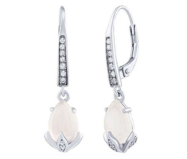 Silvego Ezüst fülbevaló Clarissa holdkővel Brilliance Zirconia JJJ1267EMS