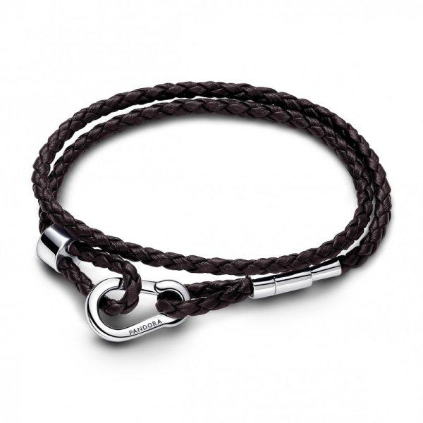 Pandora Dupla bőr karkötő Moments 593338C01-D 38 cm