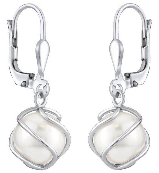 Silvego Elegáns lógó fülbevalók Swarovski® gyönggyel SILVEGOBP31644