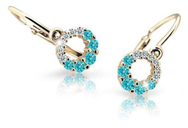 Cutie Jewellery Arany gyermekfülbevaló C2154-10-X-1 világos zöld