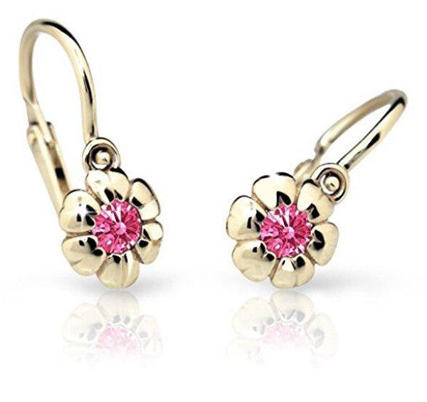 Cutie Jewellery Gyermek sárga arany fülbevaló C2151-10-X-1 fukszia
