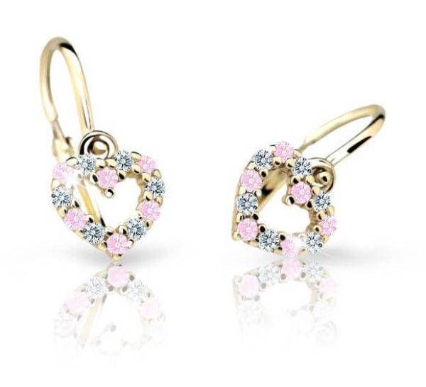 Cutie Jewellery Gyermek sárga arany fülbevaló C2157-10-X-1 rózsaszín
