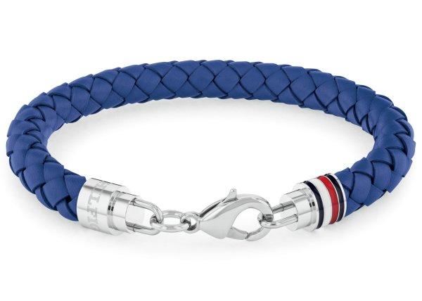 Tommy Hilfiger Elegáns férfi karkötő kék bőrből 2790548
