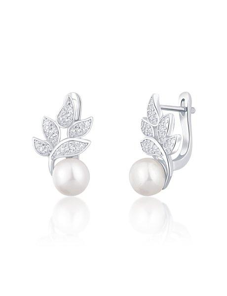 JwL Luxury Pearls Gyönyörű fülbevaló igazgyöngyökkel és cirkónium
kővel JL0719