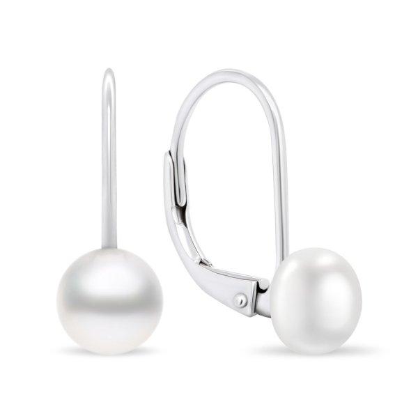 Brilio Silver Gyengéd ezüst fülbevaló igazgyöngyökkel EA409W/410/411 0,6
cm