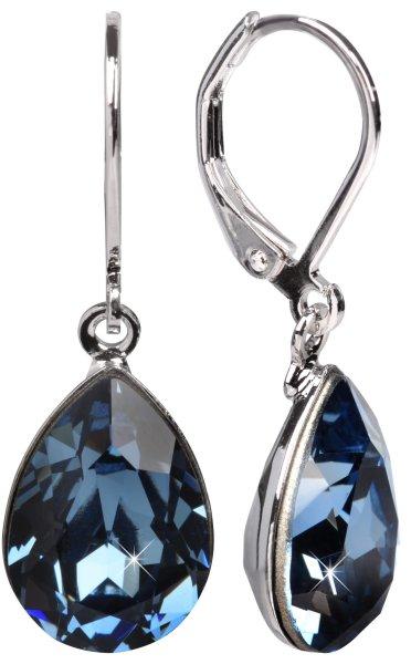 Levien Elegáns kristály fülbevaló Pear Denim Blue