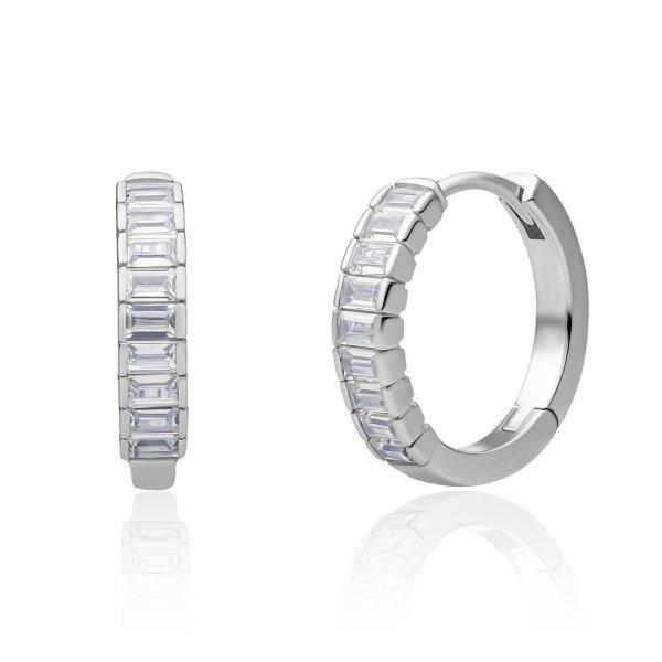Sparkling Jewels Ezüst karika fülbevaló cirkónium kövekkel EAS23