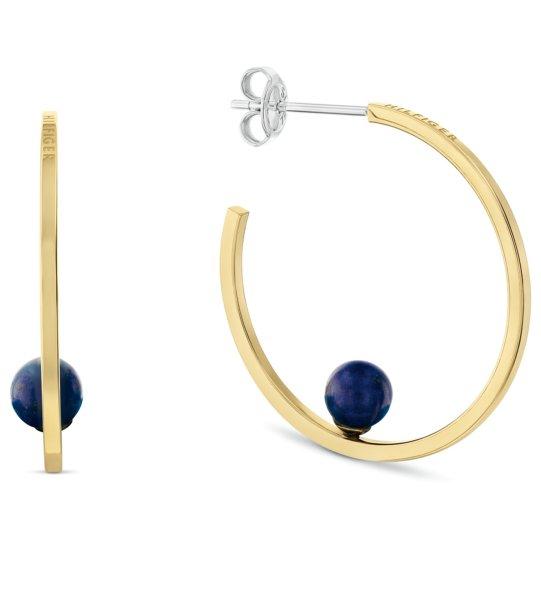 Tommy Hilfiger Aranyozott karika lazurit kővel Semi-Precious Beads 2780966