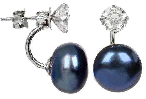 JwL Luxury Pearls Ezüst fülbevaló kék igazgyönggyel és kristállyal 2 az
1-ben JL0225