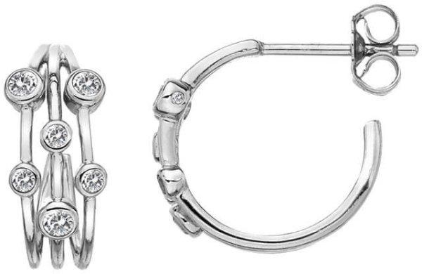 Hot Diamonds Ezüst karika fülbevaló gyémántokkal Tender DE641