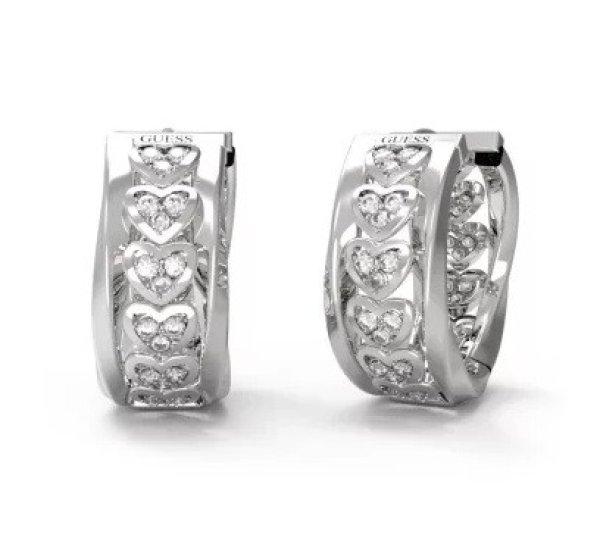 Guess Acél karika fülbevaló szívvel és cirkónium kövekkel Mon Amour
JUBE04604JWRHT/U