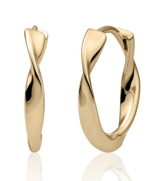Sparkling Jewels Csavart fülbevaló aranyozott ezüstből EAG28