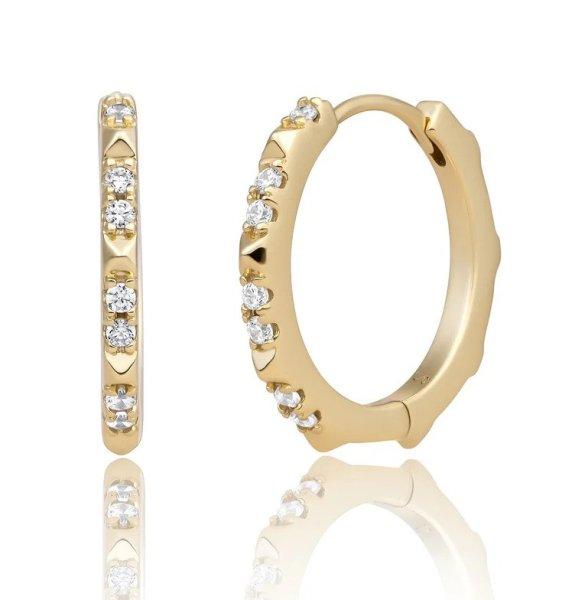 Sparkling Jewels Karika aranyozott fülbevaló cirkónium kövekkel EAG31