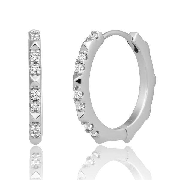 Sparkling Jewels Ezüst karika fülbevaló cirkónium kövekkel EAS31