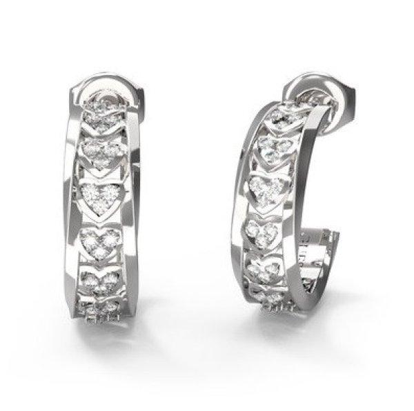 Guess Szív acél fülbevaló cirkónium kövekkel Mon Amour JUBE04603JWRHT/U