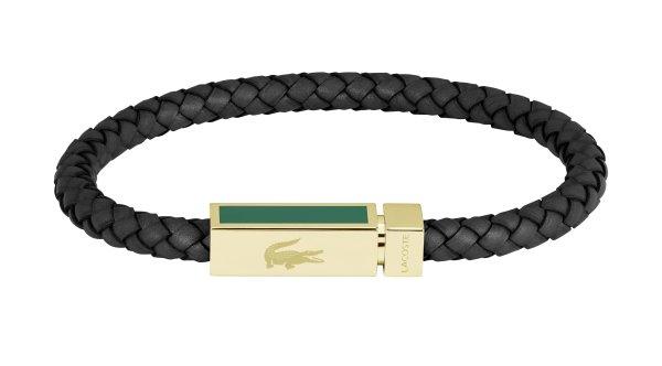 Lacoste Fekete bőr karkötő férfiaknak Rockel 2040451