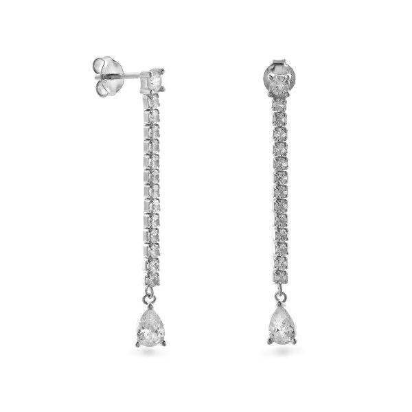 AGAIN Jewelry Ezüst lógó fülbevaló cirkónium kövekkel AJNS0024