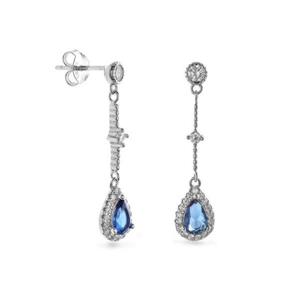 AGAIN Jewelry Elegáns ezüst fülbevaló cirkónium kövekkel AJNS0066