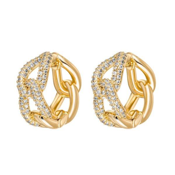 CRYSTalp Masszív aranyozott fülbevaló kristályokkal Luxury 42311.G