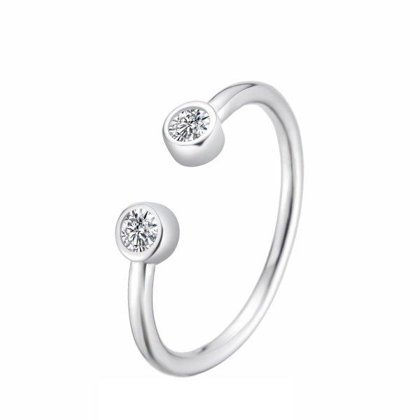 Agato Nyitott ezüst gyűrű cirkónium kövekkel AGT-R33W 57 mm