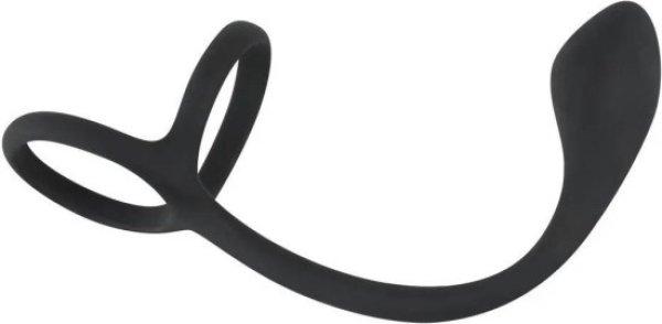Black Velvets Cock & Ball Ring + Plug Slim
