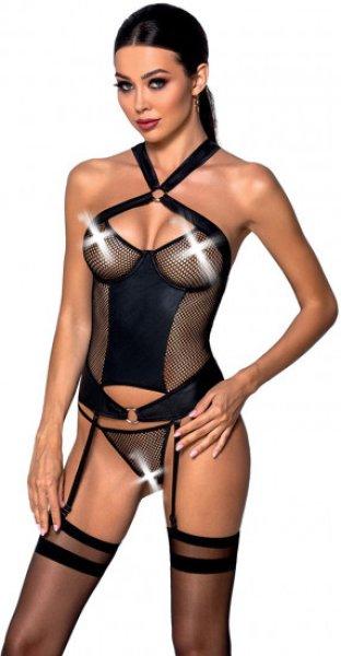 Passion Amanda Corset Black, XXL–XXXL