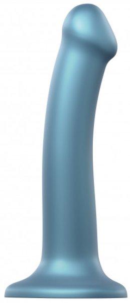 Strap on me Metallic Shine M skin friendly dildo medium, blue