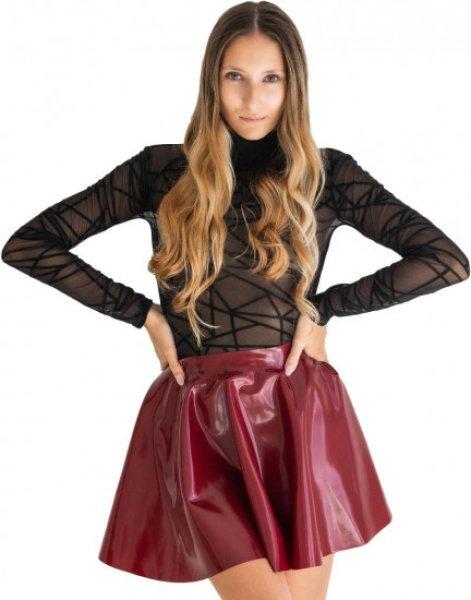Piros latex szoknya Misty, XL