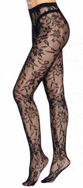 Leg Avenue Seamless Floral Lace Tights Black