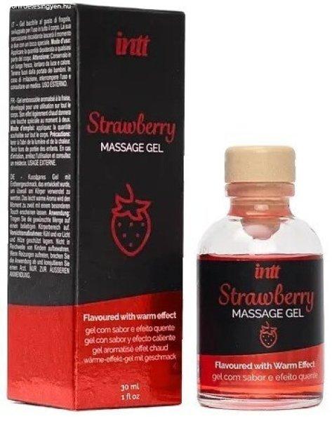 Intt Strawberry - stimuláló, melegítős masszázs gél (30 ml)