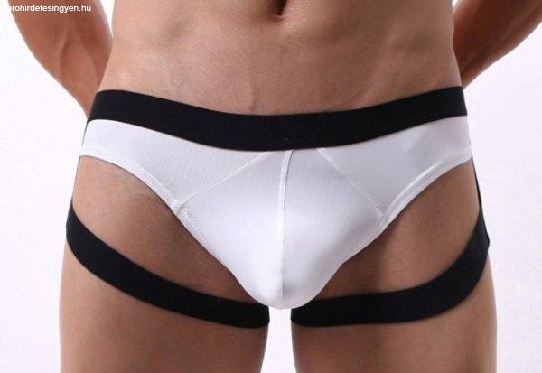 Sexy Elephant Fehér nadrág pántos Oliveres, XL