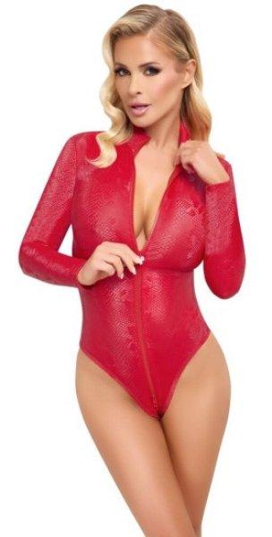 Cottelli Snakeskin Long Sleeve Body 2644444 Red M
