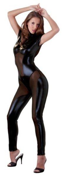 Glossy jumpsuit with sheer inserts and zippers at the chest and crotch Cottelli
Collection S