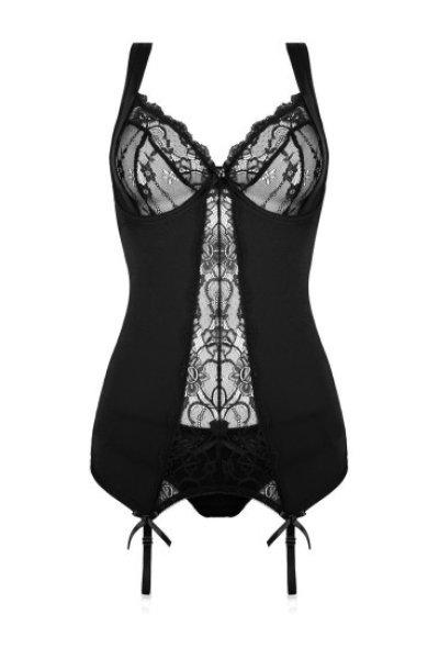CHRISTINE 2-pc Suspendertop-set Marzia- black S/M